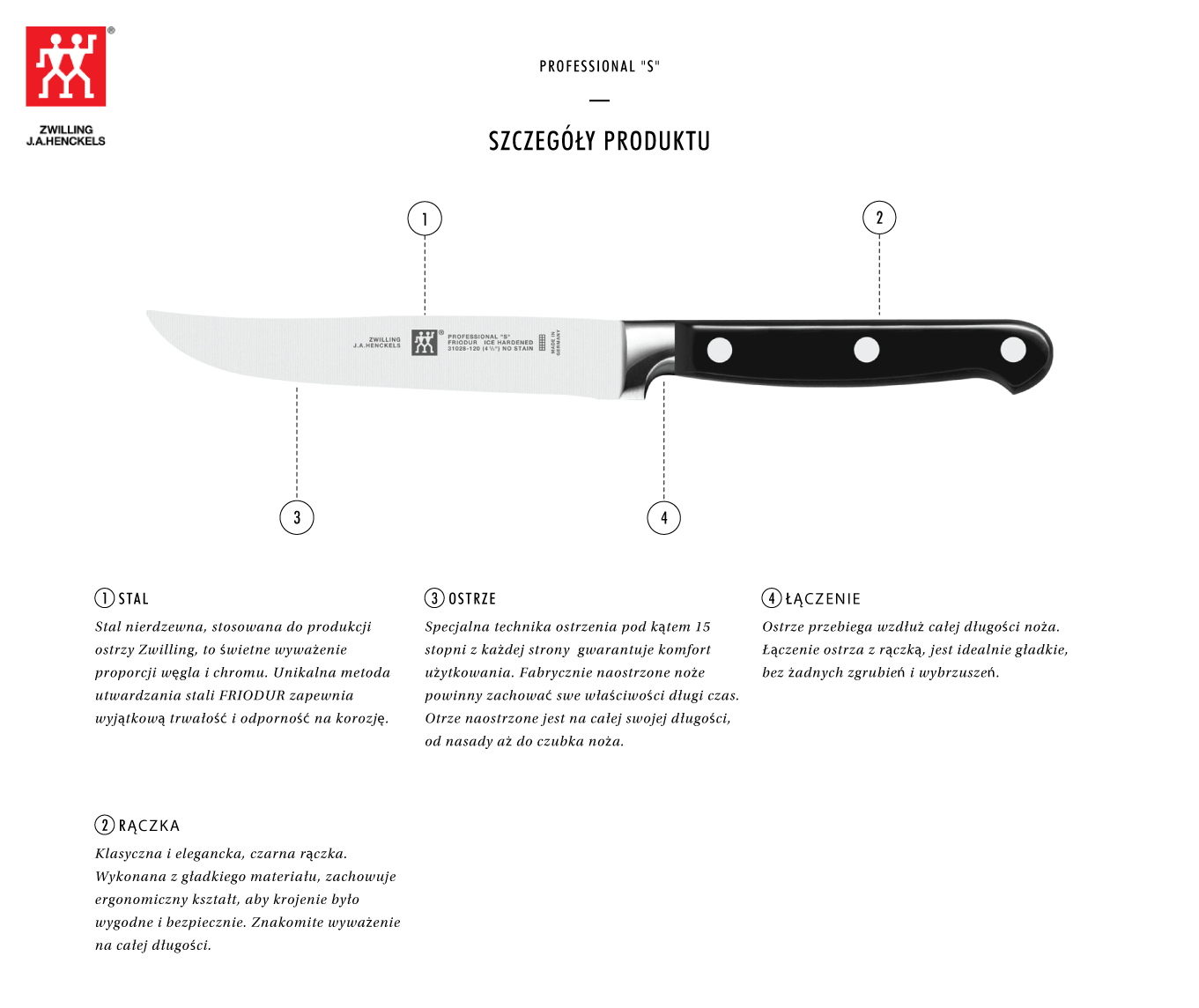 Dlaczego warto kupić nóż do steków Zwilling® Professional S?